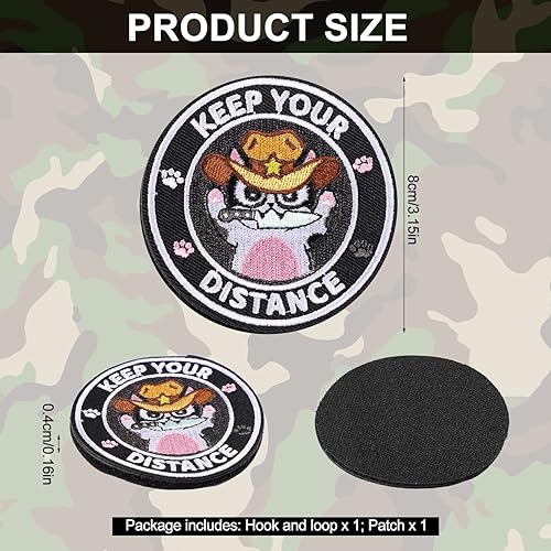 Patch Drôle, 8cm Patch Moral de Chat Coloré Patch Brodé Patchs Auto-Agrippants Applique Animal Mignon pour Bricolage Personnalisé Sacs à Dos Vestes de Harnais pour Chien Jeans Chapeaux - Nail Gallerys