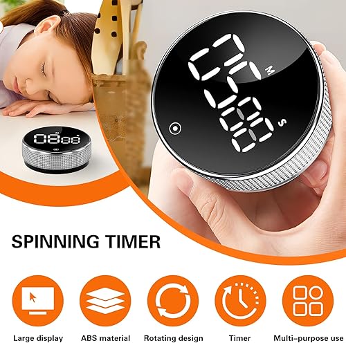 Minuteur de Cuisine, Minuteur de Cuisine numérique magnétique, Minuteur de Cuisine aimanté LED avec Compte à rebours s pour la Cuisine en Classe Fitness Cuisson Étudier - Nail Gallerys