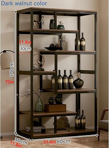 Bar de vitrine d'alcool pour la maison, casier à vin sur pied, armoire à whisky, étagère de rangement sur pied, présentoir industriel en bois avec cadre en métal, pour cuisine, salle à mange - Nail Gallerys