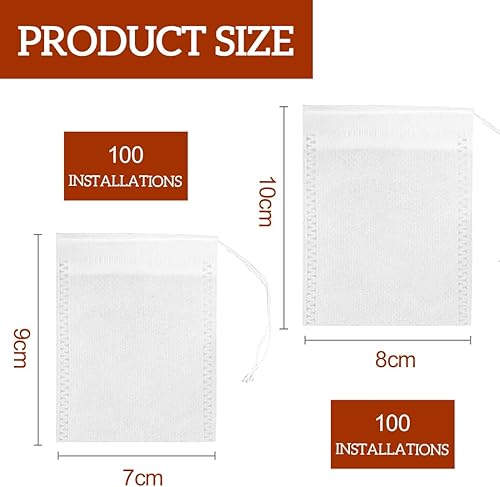 VONJUMA 200 Pcs Filtre À Thé Papier Jetable Sachet The A Remplir Jetable Avec Cordon De Serrage Sachet De Thé Réutilisable Pour Thé En Vrac Café Thé De Fleurs Herbes Epices Lavande 7X9Cm Et 8X10Cm - Nail Gallerys