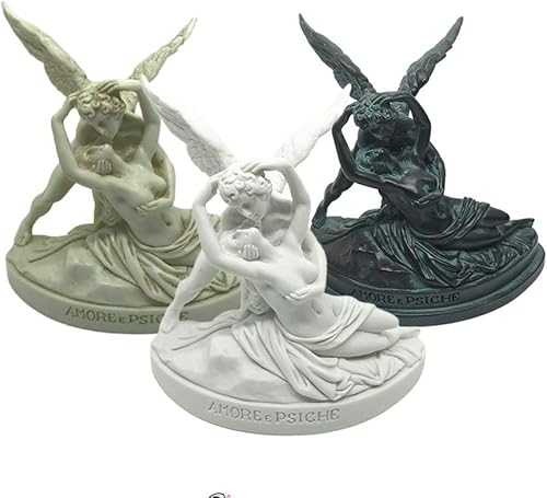 Buste statue Amour et Psyche Reproduction Sculpture Marbre et Resine, 13 cm - Artisanat Toscano Design Peint à la main - Idée cadeau Canova Hauteur 13 cm (blanc) - Nail Gallerys