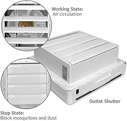 GOLDGOD Ventilateur Extracteur, Ventilateur Extracteur avec Clapet avec Obturateur À Persiennes Cordon De Serrage Ventilateur À Air Commercial Fan Ventilateur Réversible - Nail Gallerys