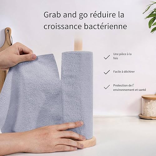 Fzdm Linge à Vaisselle jetable - 2 Rouleaux de Microfibre Rouleaux de Chiffon de Nettoyage réutilisables Rouleaux de Chiffon à déchirer à la Main Chiffon Universel Linge de Cuisine Total 50pcs - Nail Gallerys