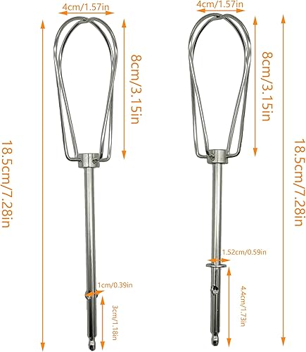 CHENNAN 2 Pièce Tiges D'agitation pour Batteurs à Main, Multifonctionnel Fouet de Rechange, Accessoires de Remplacement pour Fouets en Acier Inoxydable 304, pour Fouetter Battre Faire Mousser - Nail Gallerys