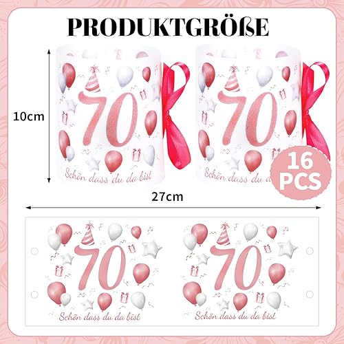 Lot de 16 photophores décoratifs de table pour 70e anniversaire homme femme 70 ans Décoration de table pour fêtes, baptêmes, communions, confirmations, bar/Bat Mitzvahs Bougie chauffe-plat ou bougies - Nail Gallerys