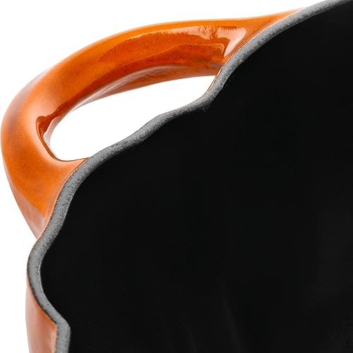 STAUB Cocotte en fonte avec bouton en acier inoxydable, fabriquée en France, pour 3 à 4 personnes, orange brûlé - Nail Gallerys