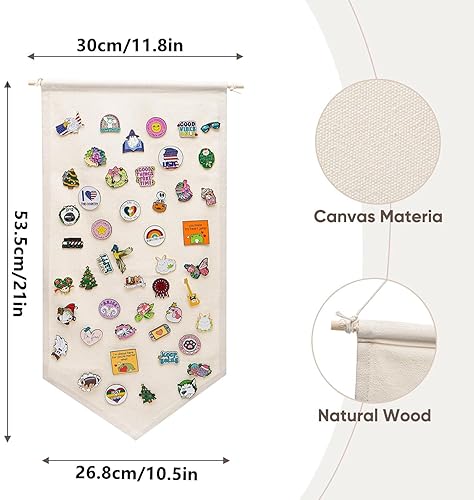 Nicoone Lot de 2 présentoirs à broches à suspendre, pour épingles, présentoir à épingles, bannière de fanions en émail - Nail Gallerys