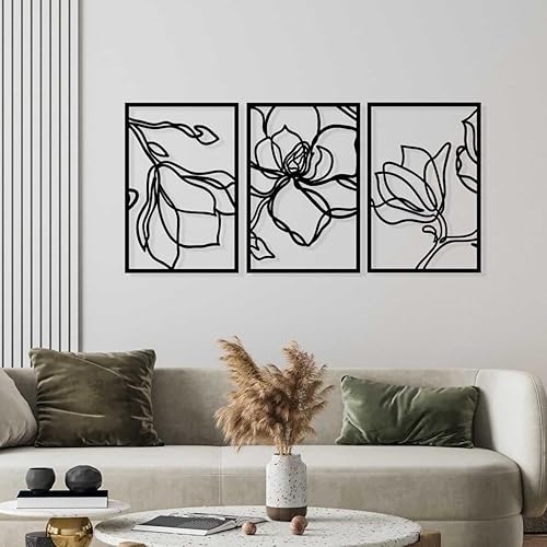 Accessoire mural décoratif élégant en métal noir, 120 x 56,5 cm, 100% métal, épaisseur 1,2 mm, parfait pour la décoration moderne de la maison et l'affichage d'art - Nail Gallerys
