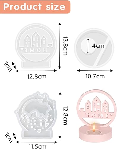 3 Pièces Moules en Silicone pour Maison, Moule Silicone Bougie, Maison 3d Moules,Moule en Silicone pour Maison, DIY Moule a Bougie pour Bougies, Savons, Écorations en Plâtr,Moule de décoration de Noël - Nail Gallerys