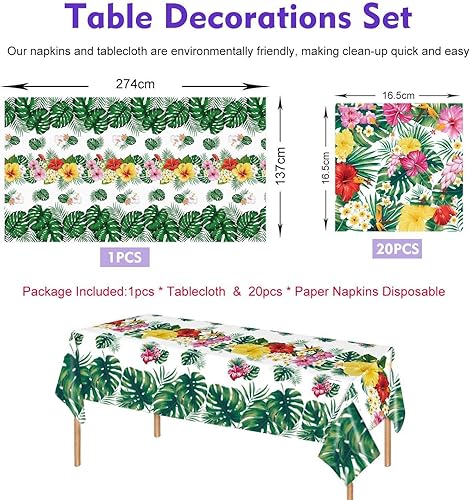 20 Serviettes En Papier Hawaïennes, 1 Nappe Hawaïenne, Serviettes En Papier, Serviettes De Fête, Serviettes Tropicales, Serviettes D'Été, Serviettes Enterrement De Vie De Jeune Fille - Nail Gallerys