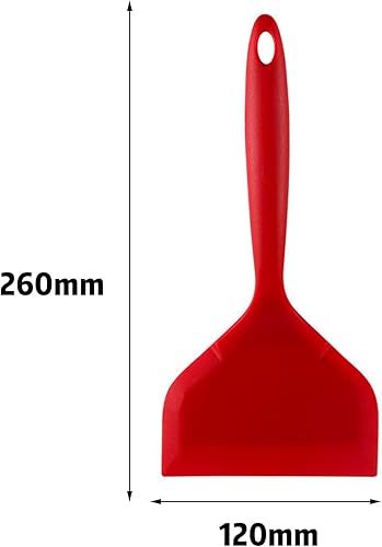 Spatule à pâte rouge, spatule à pizza, spatule de qualité alimentaire, spatule de cuisine, 315 °C, résistante à la chaleur, flexible, grattoir flexible pour pâte à pizza, passe au lave-vaisselle, pour - Nail Gallerys
