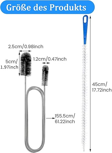 Lot de 2 déboucheurs en spirale - Double tête - Brosse flexible - Pour débouchage de canalisations - Spirale de vidange pour la cuisine et la douche - Nail Gallerys