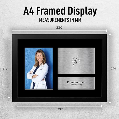 HWC Trading A4 Ellen Pompeo Grey's Anatomy Meredith Grey Cadeaux Imprimé Signé Autographe Photo pour les fans d’émissions de télévision - A4 - Nail Gallerys