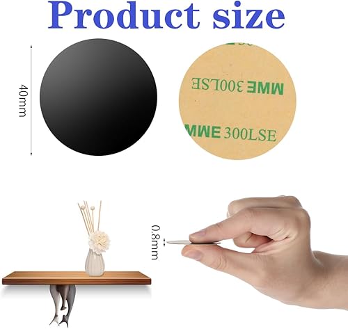 Lot de 15 plaquettes métalliques autocollantes - 40 mm d'épaisseur - Plaque métallique pour aimants - Bande de fer pour figurines Tonie - Rondes - Pour téléphone portable - Nail Gallerys