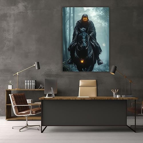 AMXBZC Noir posters de film d'horreur vintage, Chevauchement du diable de la forêt Images esthétiques - Décoration murale pour la maison, la cave, le dortoir-50x70cm Sans cadre - Nail Gallerys