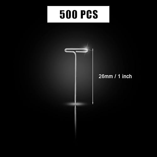 KINBOM 500 Pièces Épingles en T, Epingle Couture 26mm Bijoux en T Pins, Métal Épingles à Coudre pour Bijoux à Coudre Photo Suspendue (Argent) - Nail Gallerys