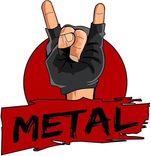 Spreadshirt Signe Des Cornes Rock Heavy Metal Cadeau Autocollant/Sticker, 10 x 10 cm, blanc mat - Nail Gallerys