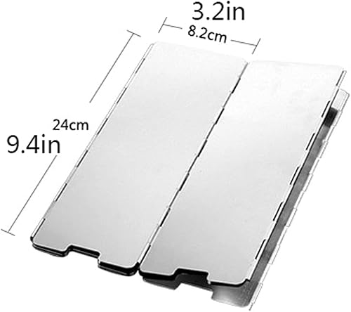 Plaque Anti Projection Cuisine Pliant Camping Camping Poêle Pare-brise avec sac de transport, 15 assiettes Panneau de pare-brise de poêle en aluminium for sac à dos Pique-nique Cuisine Cuisine Protect - Nail Gallerys
