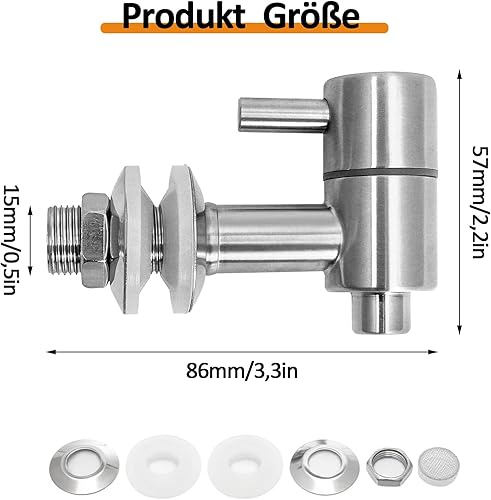 Robinet de Remplacement pour Distributeur de Boissons,Robinet en Acier Inoxydable 304, Robinet de Robinet, Robinet de Remplacement pour Distributeur de Boissons, pour Récipient en Verre, Robinet - Nail Gallerys