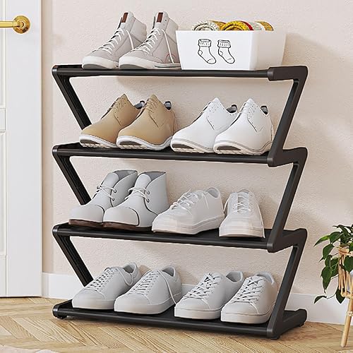Qizeroty Étagère À Chaussures Petite Étagère De Rangement Multifonctionnelle en Forme De Z, Organisateur De Rangement pour Baskets À Plusieurs Niveaux pour L'entrée, Le Couloir Et Le Coin - Nail Gallerys