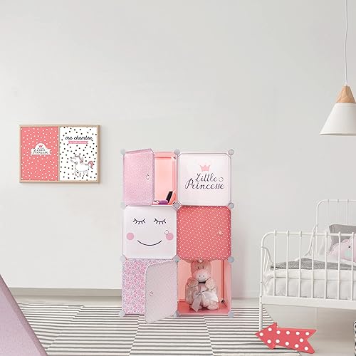 HOME DECO KIDS - Rg9222 - Rangement Armoire Modulable 6 Cubes Fille Enfant Deco Chambre Mobilier Decoration Meuble - Nail Gallerys