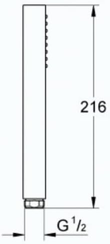 GROHE Douchette 1 jet Vitalio Joy Cube Stick chromé avec flexible 200 et support carré - Nail Gallerys