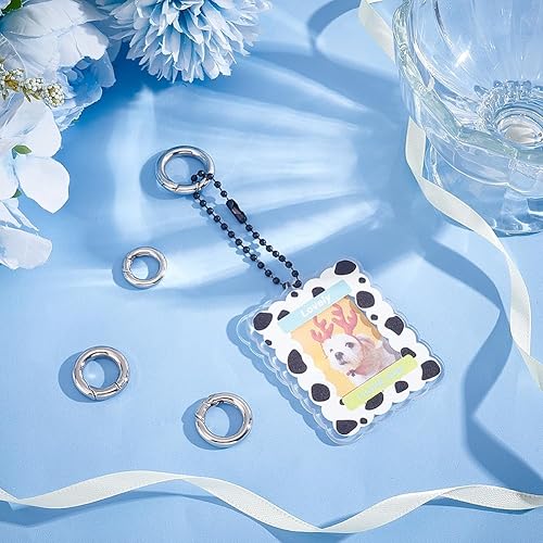UNICRAFTALE 4pcs 4 Taille Mousqueton Rond Anneaux Porte Clé Mini Anneau Mousqueton Anneaux à Ressorts Crochet à Ressort Acier Inoxydable Décorations De Sacs à Main Rond à Ressort pour Porte-Clés - Nail Gallerys