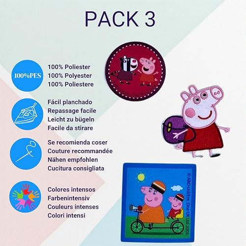 COMERCIAL MERCERA set de 3 patchs thermocollants enfants Bluey, avec Bluey et Bingo, pour vêtements, pantalons, sacs ou t-shirts - Nail Gallerys