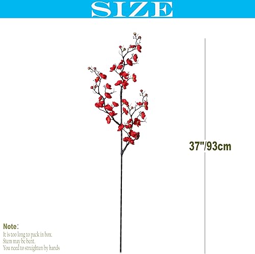 cn-Knight Lot de 3 Branches de Cerisier artificielles à Tige de 94 cm de Long avec bourgeons, Abricot Japonais réaliste pour décoration d'intérieur, Centre de Table, Bouquet de Mariage, Blanc - Nail Gallerys