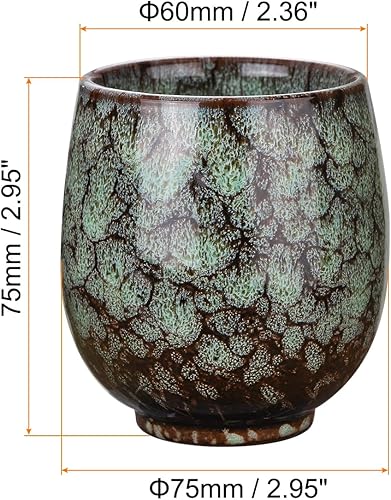 sourcing map Lot de 2 tasses à thé chinoises en céramique 153,4 g traditionnelles Gong Fu japonaises sans poignée pour maté, thé, café, vin, boissons, bleu saphir - Nail Gallerys