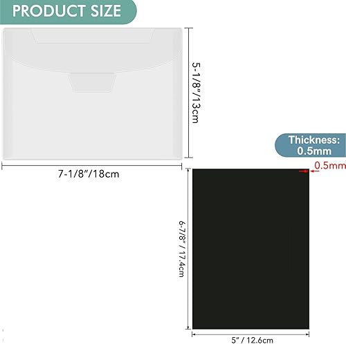 Lot de 60 sacs de rangement pour timbres et matrices de découpe et feuilles magnétiques en caoutchouc - Feuilles magnétiques de 0,5 mm d'épaisseur pour le rangement des travaux manuels - 17,8 x 12,7 - Nail Gallerys