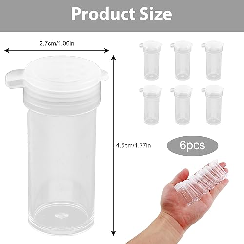 6 Mini Salières en Plastique, Petites Salières Transparentes de 6g, Légères et Pratiques pour Voyage, Camping, Pique Nique, Anti-poussière Avec Couvercle, Sel et Poivre de Table - Nail Gallerys