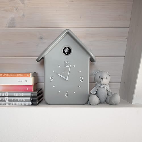 Guzzini - Home, QQ Coucou avec Pendule - Gris Clair, 24,8 x 12 x h39 cm - 16860208 - Nail Gallerys