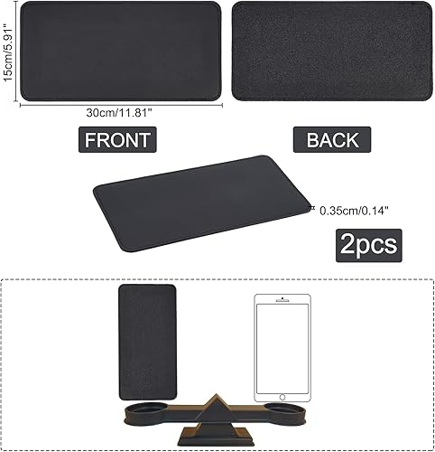 PH PandaHall 2pcs Fond de Sac en Cuir PU Noir, Insert de Panneau de Doublure de Sac pour Sac à Dos fourre-Tout en Cuir Sac à Main Sac à bandoulière Sac de Voyage cosmétique, 15x30cm - Nail Gallerys