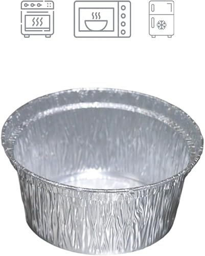 Lot de 100 Godets/Moules de Cuisson en Aluminium individuel - Barquettes alu pour Gâteaux individuel, Crèmes aux œufs, Riz au lait, Tartelettes (90ml) - Nail Gallerys