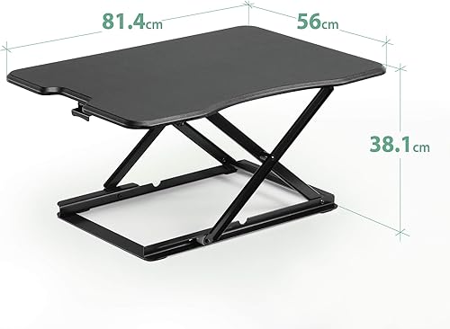 Support de bureau assis-debout à hauteur réglable 81 cm ZINUS Tina | Station de travail | Convertisseur de bureau | Meuble déjà monté - Nail Gallerys