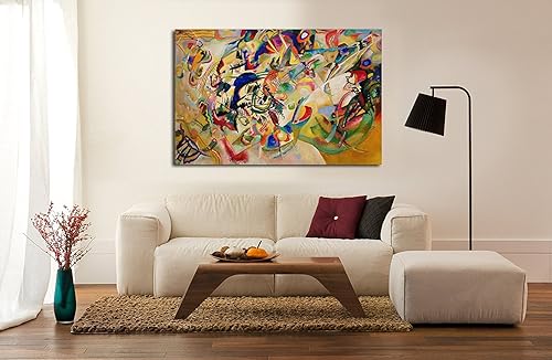 GRAFIC Cadre Kandinsky Compositione VII - KANDINSKY Composition VII - toile cadre impression (CADRE AVEC STRUCTURE EN BOIS, CM 70X45) - Nail Gallerys