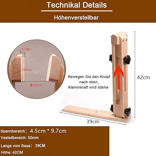 GUILOPOER Poney en cuir de hêtre 45 cm Outil de couture réglable pour cuir avec clip de fixation, traitements pour la couture artisanale, système de laçage pour maintenir le cuir lors de la couture du - Nail Gallerys