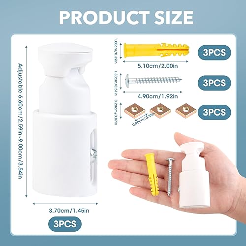 Lotbun Lot de 3 Fixation seche Serviette, Support Tablette de Radiateur aux Radiateurs de Salle de Bain Droits ou Courbes, Matériau ABS, Distance réglable, Gain de Place - Nail Gallerys