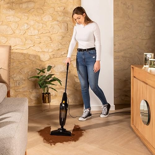 NEWLUX- Aspirateur Balai avec Fil Vertical et à Main Mod. Samba Aspirateur Balai sans Sac 2 en 1, 800W, Léger, San Sac, Filtre HEPA, Boîte à poussière de 0.5 l. - Nail Gallerys