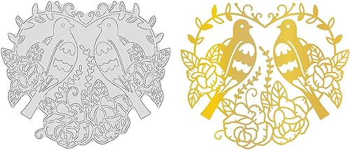 GLOBLELAND Oiseau Rose Fleur Hot Foil Plate Plaque d'aluminium Chaud en Métal Plaque en Aluminium pour Décor de Scrapbooking - Nail Gallerys