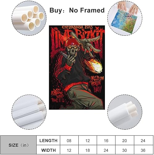 DUSUL Shvieiart Poster musical en métal Limp Bizkit pour chambre - Art mural esthétique - 20 x 30 cm - Nail Gallerys