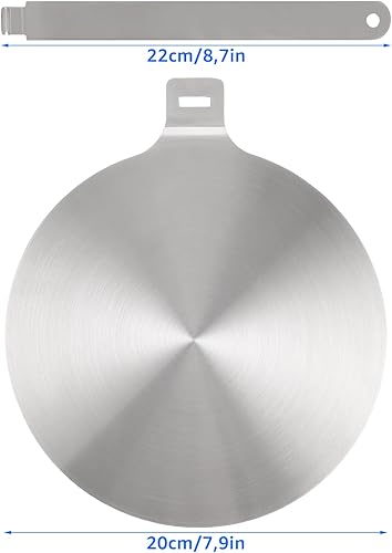 Plaque d'adaptation à induction, 20 cm, plaque d'adaptation à induction, adaptateur à induction, avec poignée amovible, plaque d'adaptation en acier inoxydable pour plaque à induction, lait, café, - Nail Gallerys