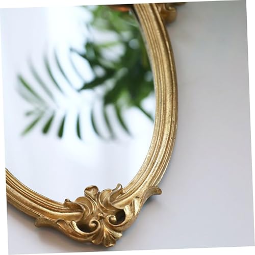 ULTECHNOVO Miroir Mural Miroir Baroque Mur De Miroir Ovale Fleuri Antique Miroir De Vanité Vrai Miroir Vintage Se Maquiller Femme Miroir Doré Vintage Pendaison Rétro Salle De Golden - Nail Gallerys