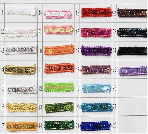 Hrlace Ruban à paillettes de 1,2 cm - Ruban décoratif à paillettes - Pour bricolage, couture, costumes, robe, bandeau, artisanat, décoration de mariage - Blanc pur - 2 m - Nail Gallerys