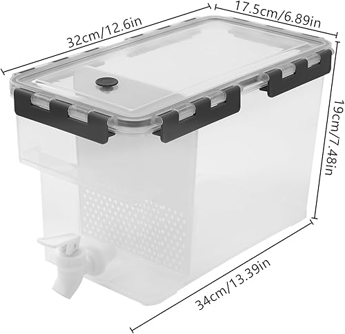 Donened Distributeur de boisson, 6 l, avec robinet et fonction de filtration, en plastique, distributeur d'eau, pour réfrigérateur, blanc - Nail Gallerys
