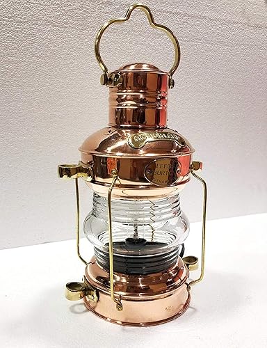 Marine Nautical Store Lanterne électrique nautique antique à 14 bateaux en cuivre et laiton - Décoration de maison - Nail Gallerys