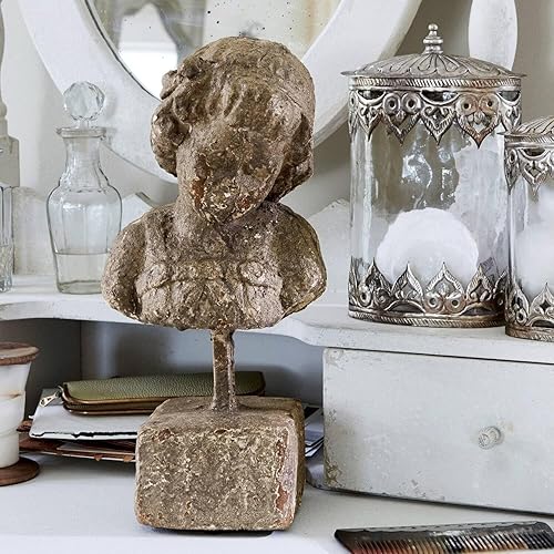 Loberon Buste Amelie - H/L/P env. 29 14 11 cm - Polyrésine - Gris - Nail Gallerys