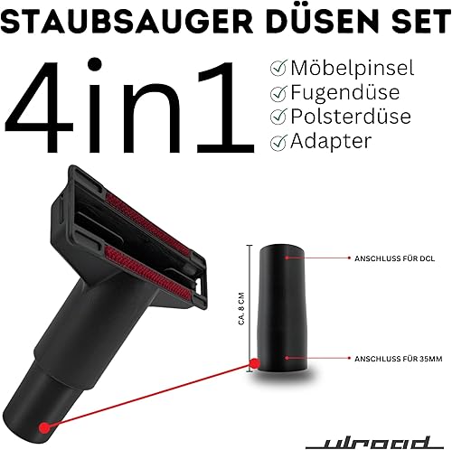 ULROAD Kit brosse d'aspirateur Brosse à meubles Suceur plat Brosse à coussin pour Makita DCL184 DCL280 DCL180 DCL286 DCL286F DCL281F DCL284FZ DCL280FZ Pièce de rechange Accessoires Aspirateur Brosse - Nail Gallerys