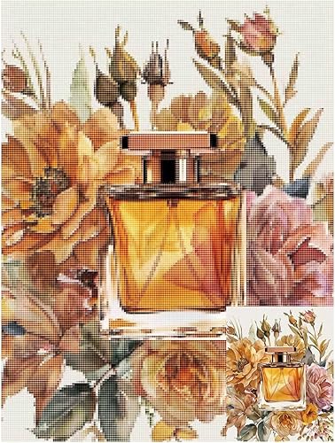 5D Diamond Painting Adulte Kit Complet Parfum,Ronde Droderie Diamant,DIY Diamond Painting Lmages Fleurs,Diamant Peinture Adultes,Cristal Débutant Art Set pour Décoration Murale Maison 30x40 cm 2-2 - Nail Gallerys